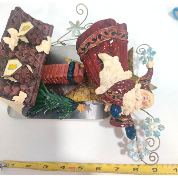 Vintage 2000 Christmas Stocking Hanger Ornate Metal Santa Chimney Tree TMD - Picture 15 of 16